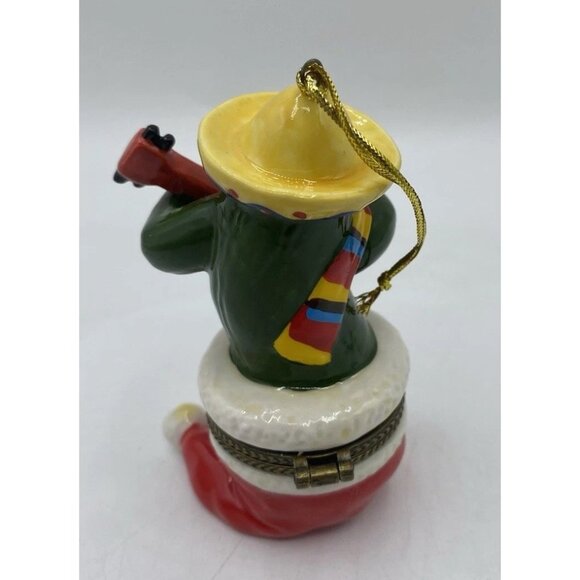 Papa Noel Sombrero Snowman Ornament Trinket Box Guitar Mexican Christmas Holiday - Picture 3 of 12